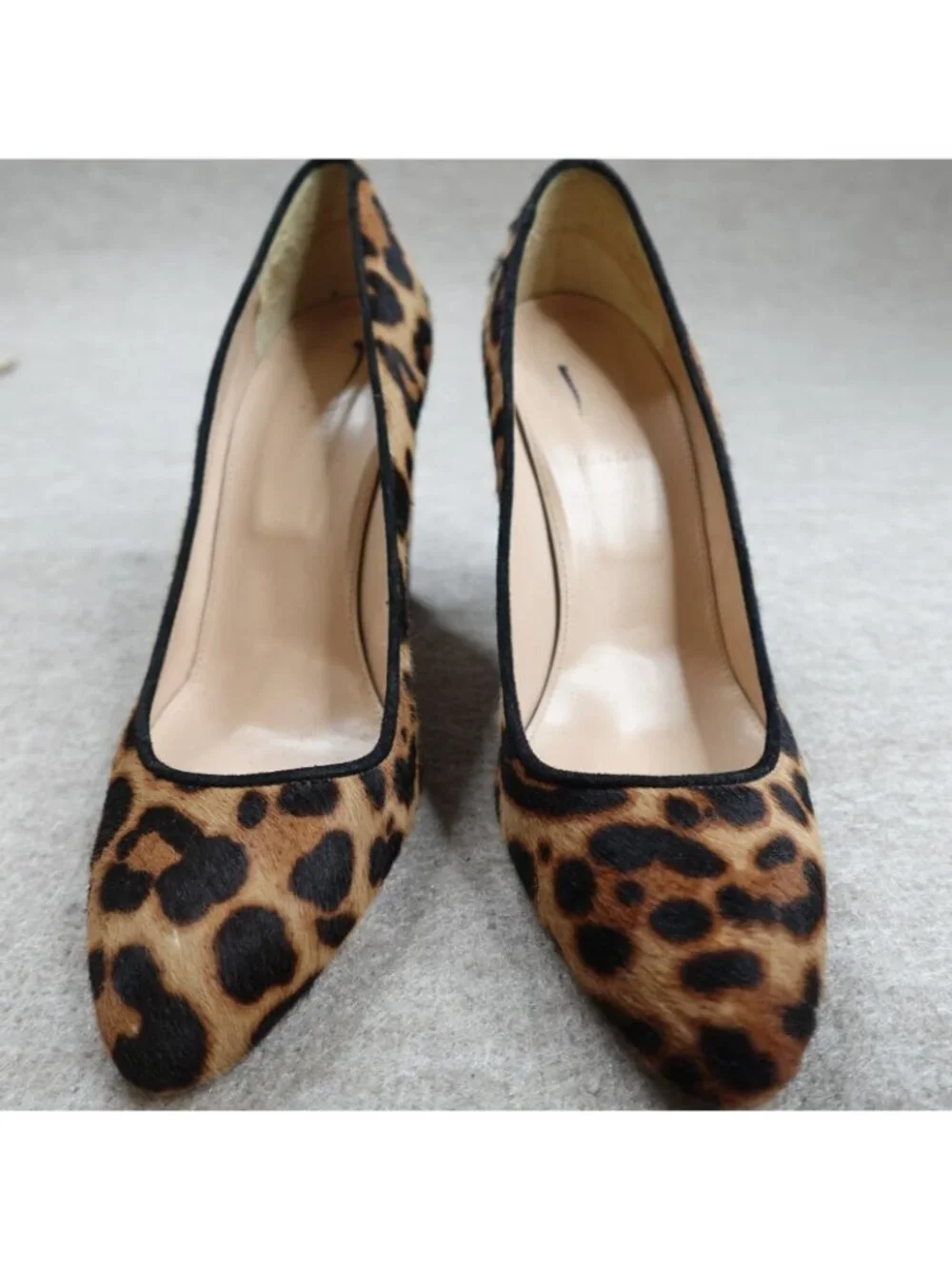J.Crew Collection Womens Heels 8 Black Cheetah Print Hair On Hide Italy Etta